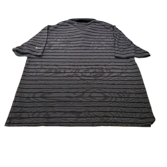 Nike Golf Men Polo Shirt XL BLACK Striped Fit Dry Logo Swoosh Short Sleeve - Picture 4 of 9
